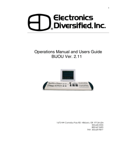 EDI Bijou Console Manual Click here for PDF copy