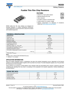 M25SI Fusible Thin Film Chip Resistors