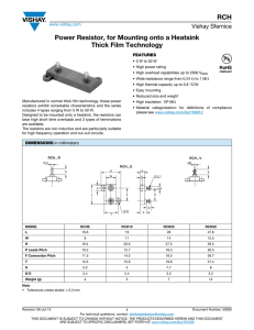 RCH Power Resistor, for Mounting onto a Heatsink Thick