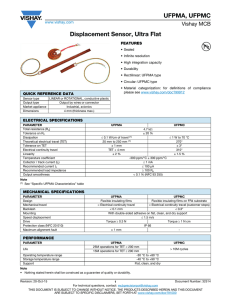 UFPMA, UFPMC Displacement Sensor, Ultra Flat