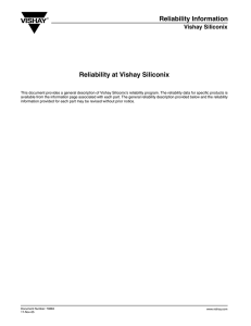 Reliability Information Reliability at Vishay Siliconix