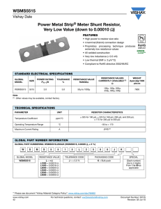 WSMS5515 Power Metal Strip® Meter Shunt Resistor, Very Low