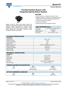 Model 971 Throttle Position Sensor with Integrated Spring