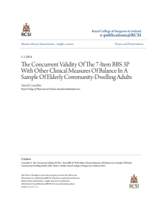 The Concurrent Validity Of The 7-Item BBS 3P With Other Clinical