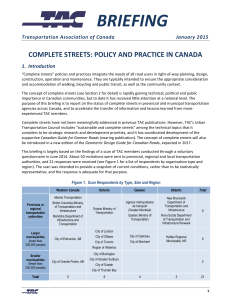 Complete Streets: Policy and Practice in Canada (2015)