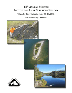 1. Sudbury Impactoclastic debrisites at Thunder Bay 2. Geology of the