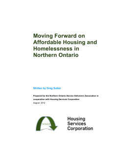 Homeless in Northern Ontario - Kenora District Services Board