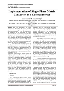 Implementation of Single Phase Matrix Converter as a Cycloconverter