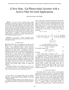 A New Step –Up Photovoltaic Inverter with a Active Filter for Grid