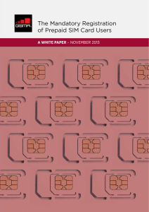 The Mandatory Registration of Prepaid SIM Card Users