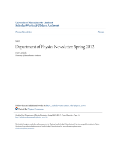 Department of Physics Newsletter: Spring 2012