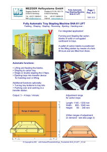 Catalogue for Tray Stapling Machine SHA 81 LIFT and Options