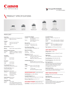 PRODUCT SPECIFICATIONS