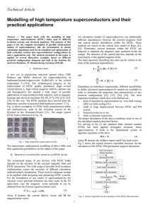 Modelling of high temperature superconductors and their practical