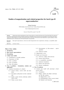 Studies of magnetization and related properties for hard type