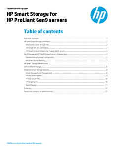 HP Smart Storage for HP ProLiant Gen9 servers