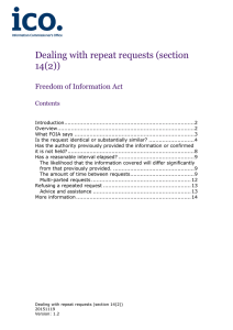 ICO lo Dealing with repeat requests (section 14(2))