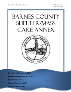 BARNES COUNTY SHELTER/MASS CARE ANNEx