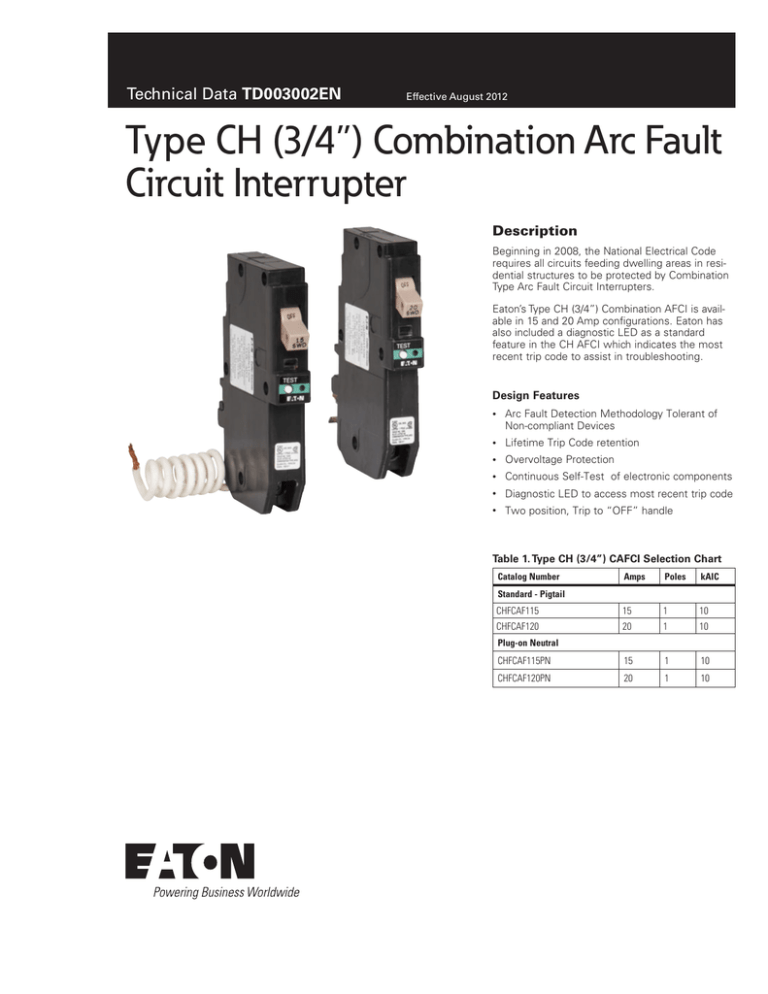 type-ch-3-4-combination-arc-fault-circuit-interrupter