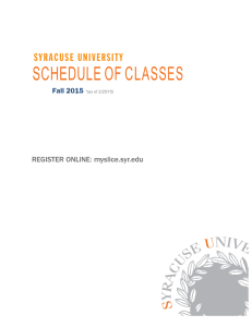 schedule of classes - Syracuse University