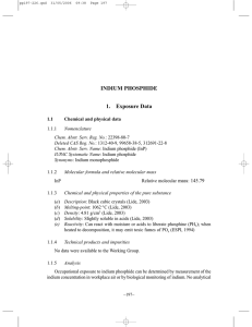 INDIUM PHOSPHIDE 1. Exposure Data