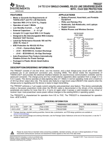 3-V to 5.5-V Single-Channel RS-232 Line Driver