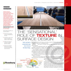 THE `SENSATIONAL` ROLE OF TEXTURE IN SURFACE DESIGN
