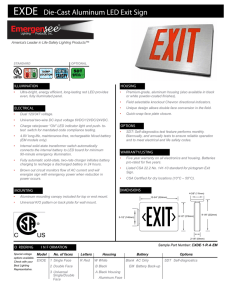 EXDE Die-Cast Aluminum LED Exit Sign