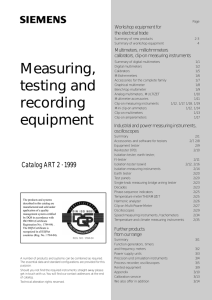 Measuring, testing and recording equipment