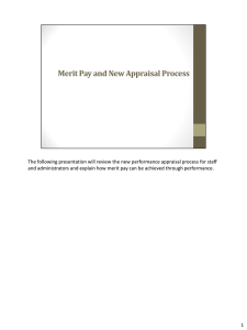 Recognition Program, Merit Pay, and New Appraisal Process