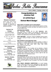 Congratulations to Jemima Hall on achieving a School Merit Badge!