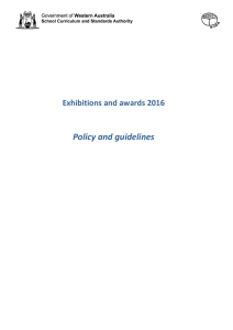 Awards and Exhibitions: Policy and guidelines 2016