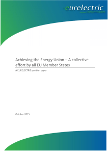 Achieving the Energy Union – A collective effort by all