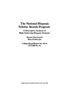 The National Hispanic Scholar Awards Program