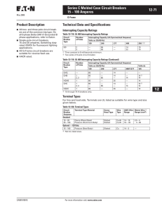 12-71 Series C Molded Case Circuit Breakers 12 15 – 100 Amperes