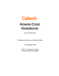 Honor Code Handbook - Deans` Office