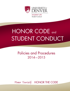 DU Honor Code - University of Denver
