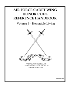 Honor Code Reference Handbook - United States Air Force Academy