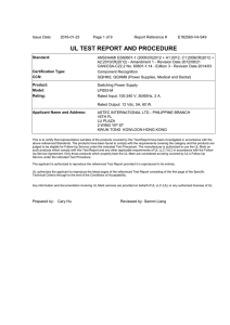 UL Certificate - Artesyn Embedded Technologies