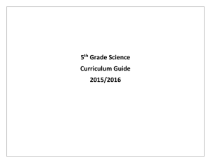 5th Grade Science Curriculum Guide 2015/2016 - Greeley