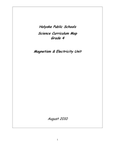 Holyoke Public Schools Science Curriculum Map Grade 4
