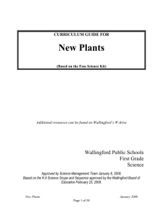 CURRICULUM GUIDE FOR New Plants