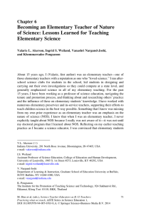 Becoming an Elementary Teacher of Nature of Science: Lessons