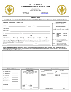 CITY OF TRENTON GOVERNMENT RECORDS REQUEST FORM