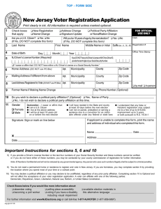 New Jersey Voter Registration Application