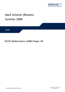 Mark Scheme (Results) Summer 2008