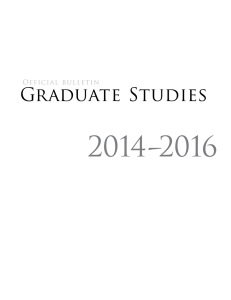Official Bulletin: Graduate Studies 2014–2016
