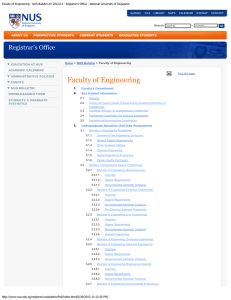 Faculty of Engineering - National University of Singapore