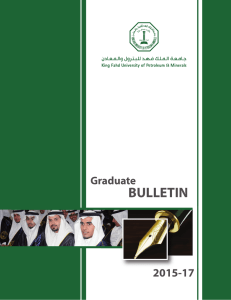 Graduate bulletin - King Fahd University of Petroleum and Minerals