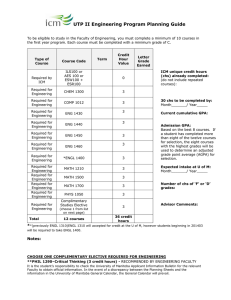 UTP II Engineering Program Planning Guide